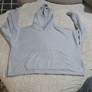 Nike Light Gray Women's Cropped Hoodie Dri Fit Size Large